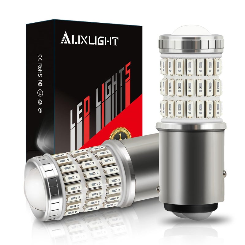 AUXLIGHT 2057 1157 2357 7528 2057A 1157A 2357A LED Bulbs Brilliant Red, Ultra Bright 60-SMD LED Replacement for Brake/Tail Lights, Blinker Lights, Turn Signal/Parking or Running Lights (Pack of 2) - Image 1